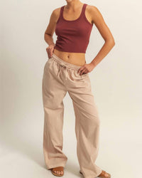 Hyfve - Drawstring Waist Straight Leg Pants