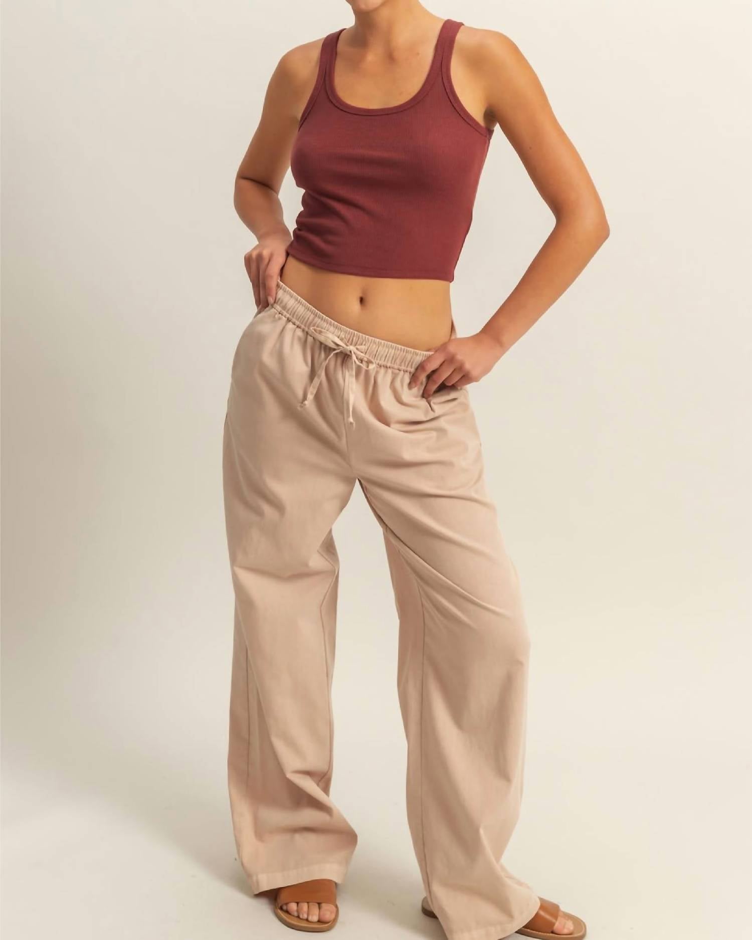 Hyfve - Drawstring Waist Straight Leg Pants