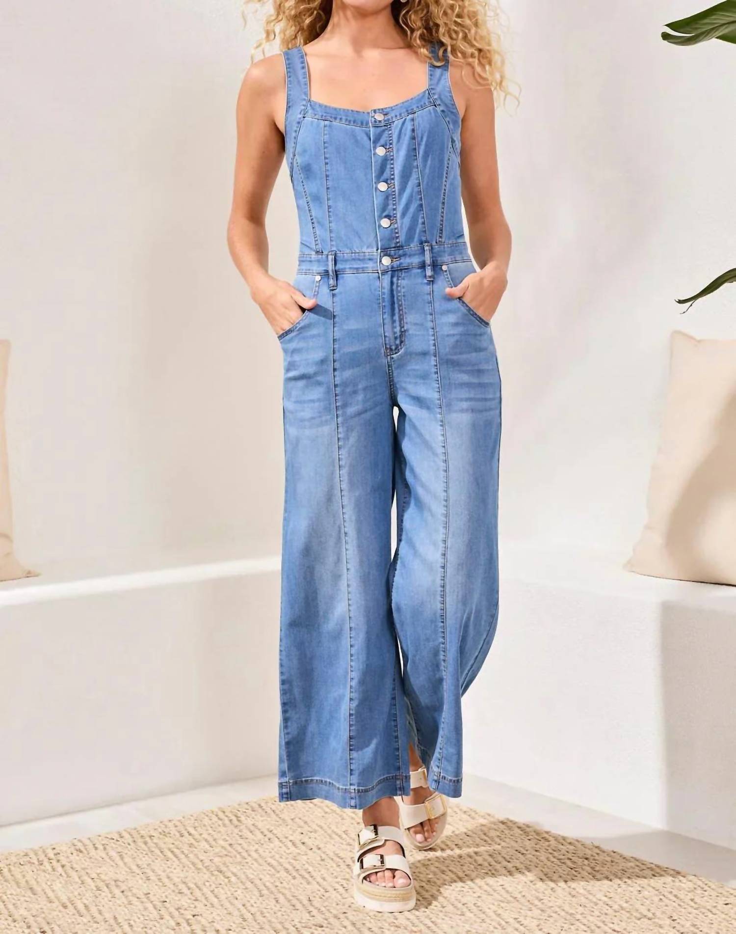Tribal - Adjustable Straps Jumpsuit
