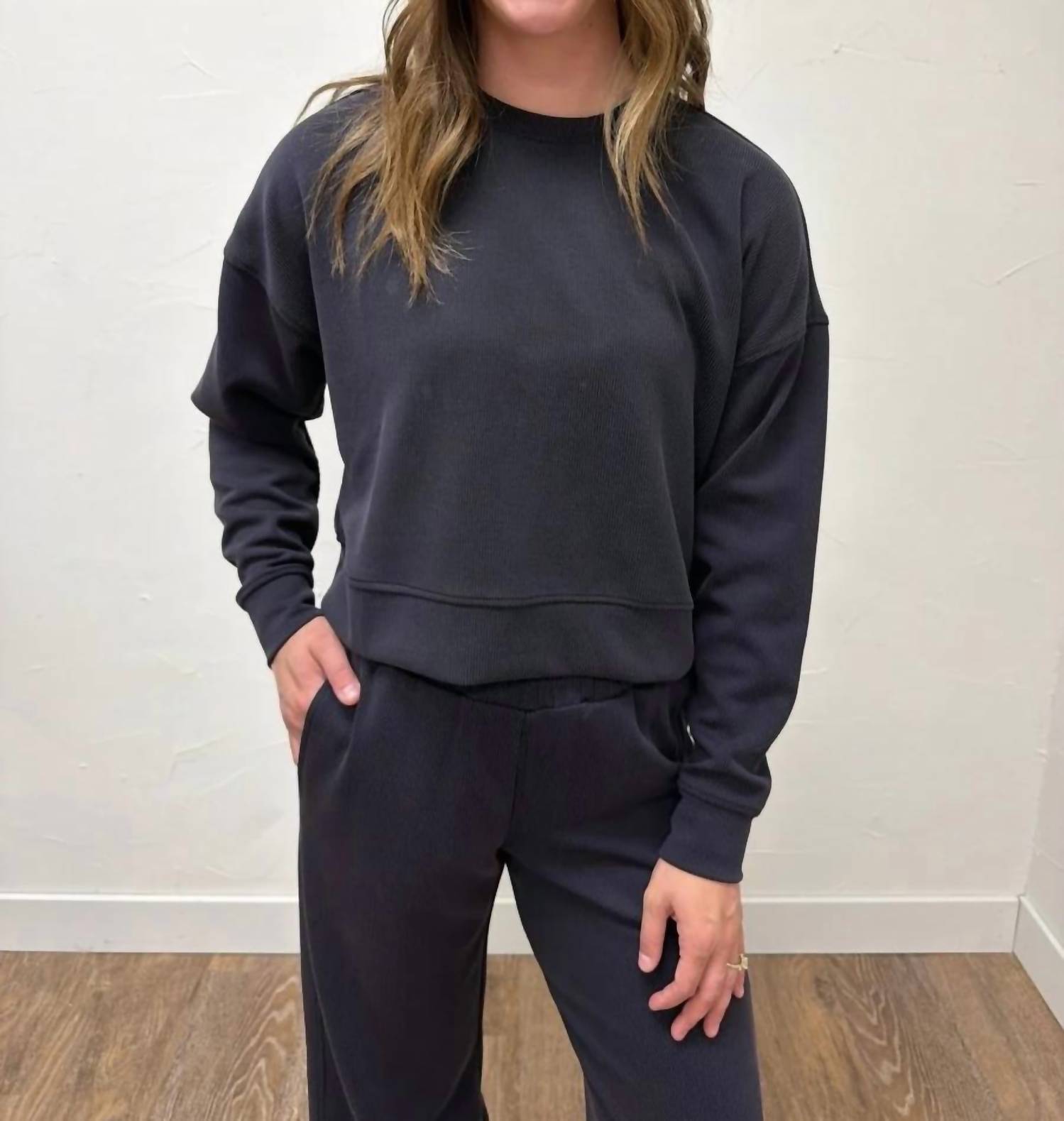Mono B - Luxe Sand Wash Rib Sweater