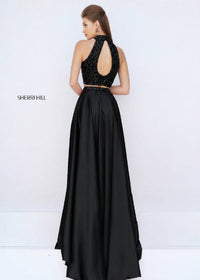 Sherri Hill - Two Piece Halter High Slit Prom Gown Dress