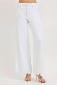 Risen - La High Rise Palazzo Jeans With Frayed Hem