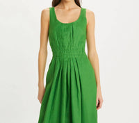 Tory Burch - Pleated Linen Midi Dress