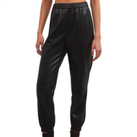 Z Supply Women's Lenora Faux Leather Jogger in black - women's pants