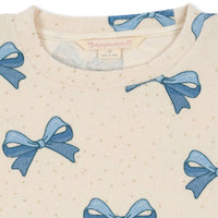 Konges Sløjd Girl's Bow Itty Sweatshirt in blue - kids' shirt - detail view