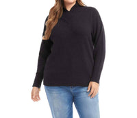 Karen Kane Shawl Collar Sweater - Plus in black - women's sweater