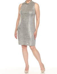 Joseph Ribkoff - Metallic Mock Neck Sleeveless Dress