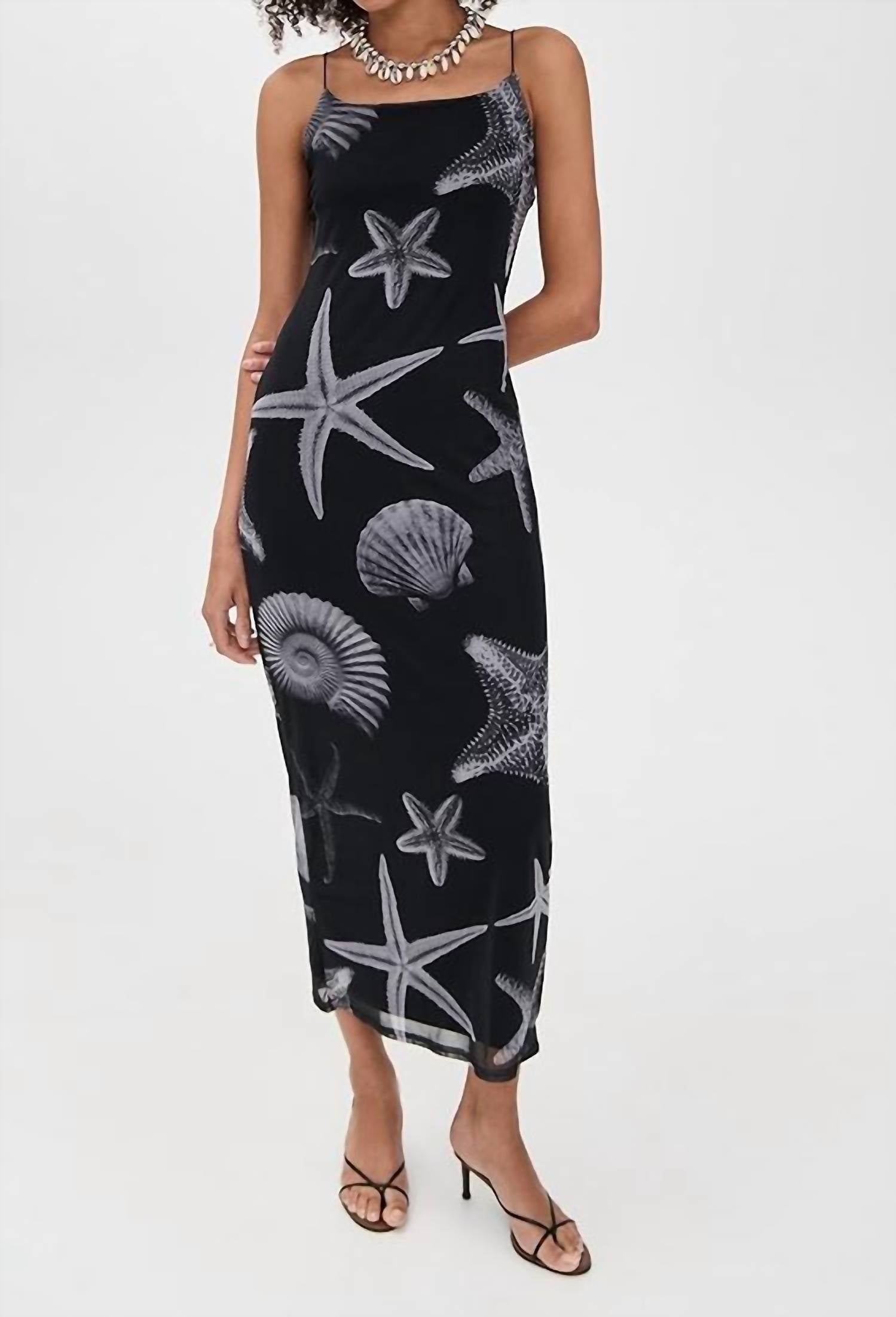 Never Fully Dressed - Seashell Mesh Cami Midi Dress