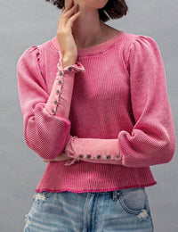 Urban Daizy - Heirloom Button-cuff Top