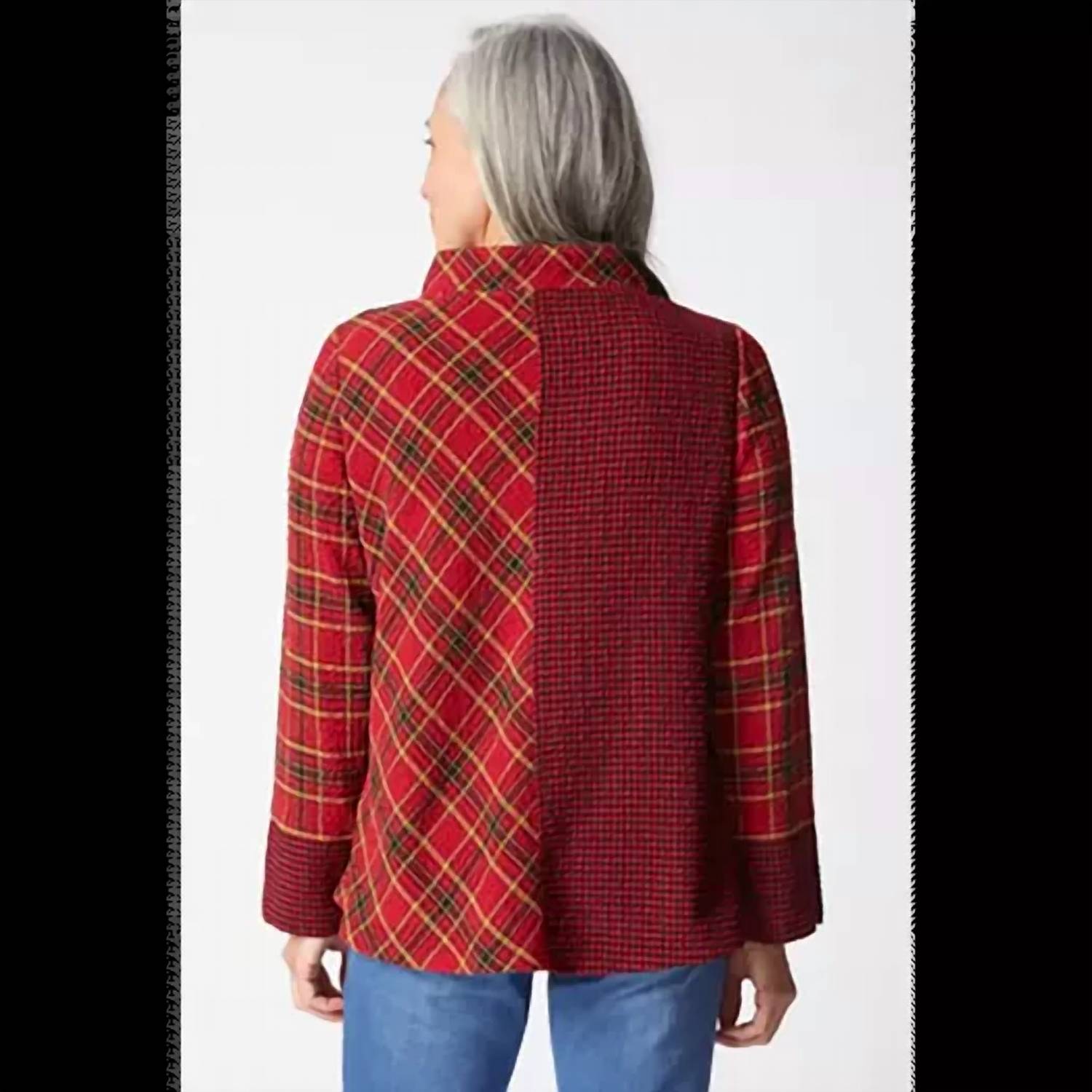 Habitat - Plaid Buttoned Cuff Top