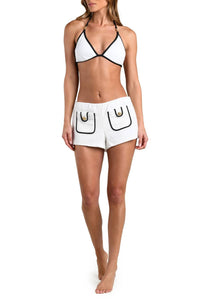 L'Agence - Fine Line Amiya Cotton Cover-up Shorts