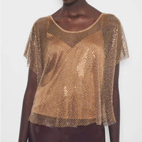 AS by DF Nadine Top in gold - women's t-shirt