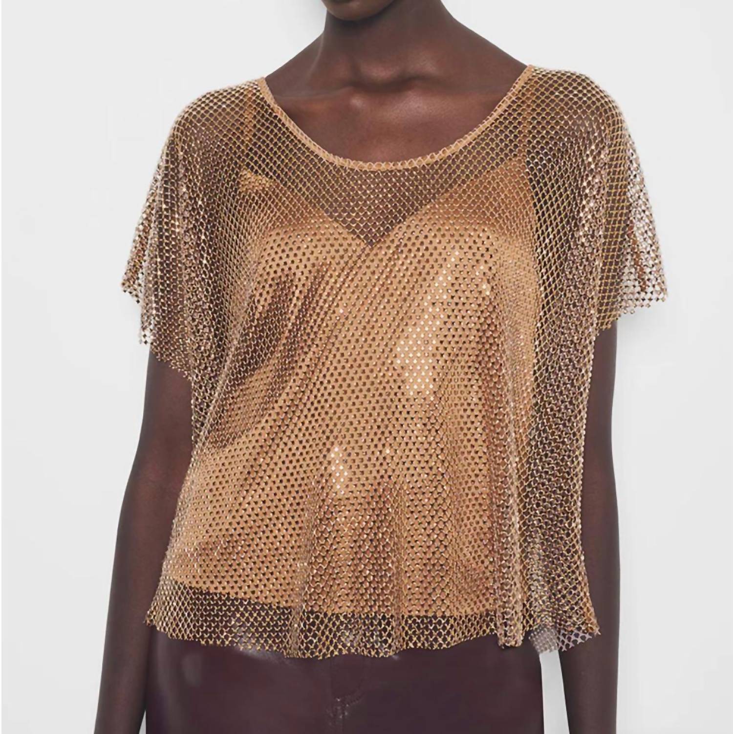 AS by DF Nadine Top in gold - women's t-shirt