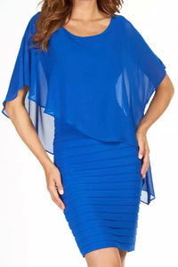 Frank Lyman - Riven Chiffon Overlay Knit Mini Dress