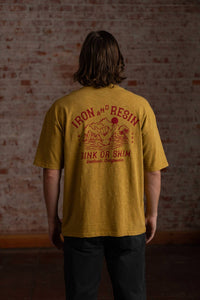 Iron & Resin Men's Sink Or Swim Tee in goldenrod - men's t-shirt - detail view