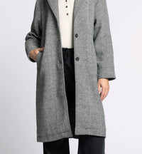 Thread & Supply Catalina Herringbone Coat in charcoal melange - women's jacket