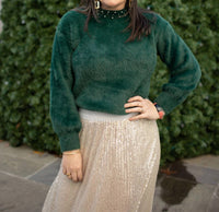 See And Be Seen - Metallic Sequins Long Skirt