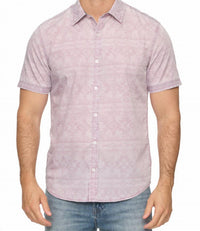Flags & Anthem Gaston Short Sleeve Southwest Print Vintage Soft Shirt in pink - men's shirt - detail view