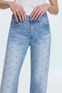 PISTOLA Lexi Mid Rise Bowed Straight Jean in aries 1 - women's jeans - detail view