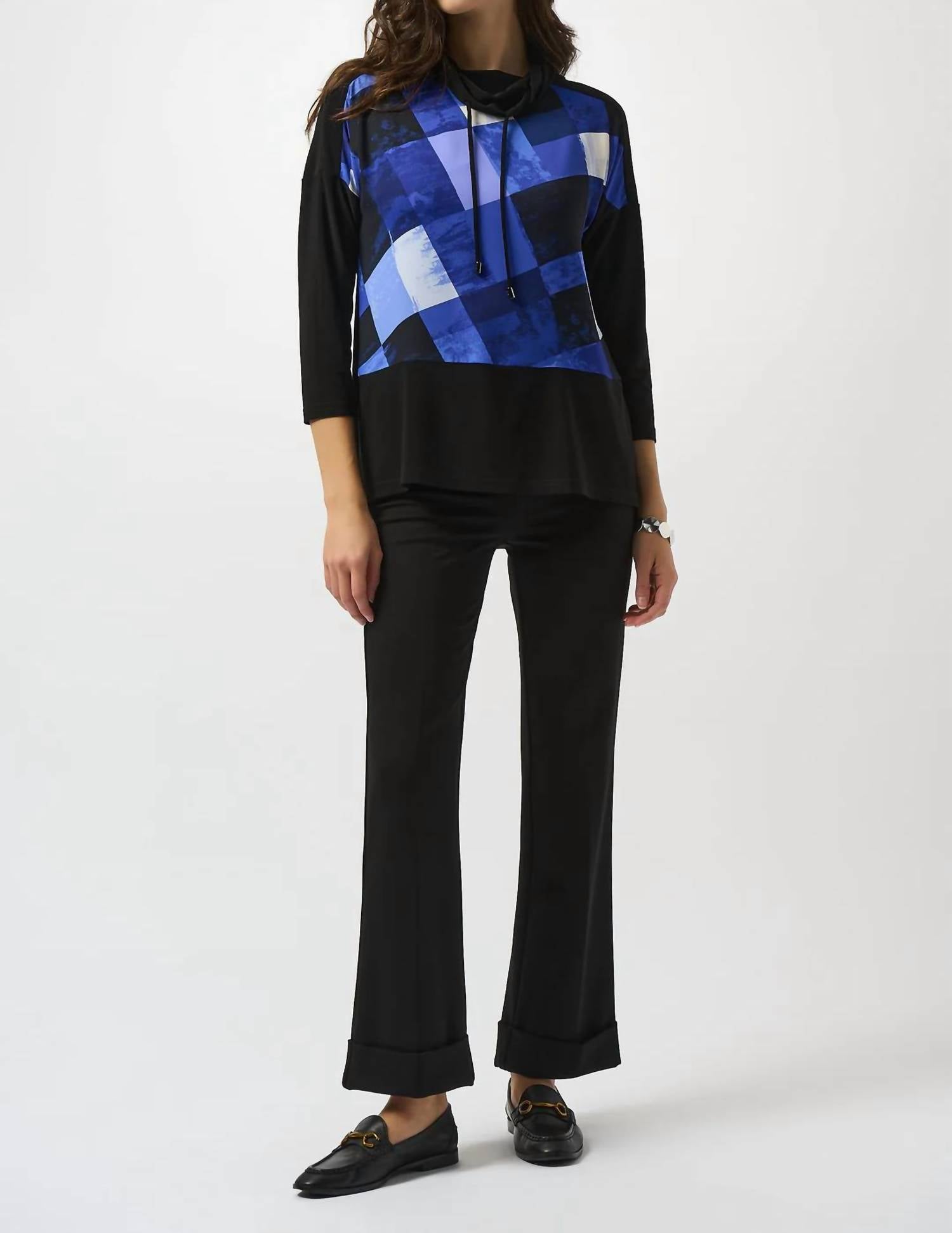 Joseph Ribkoff - Mock Neck 3/4 Sleeves Tunic Top