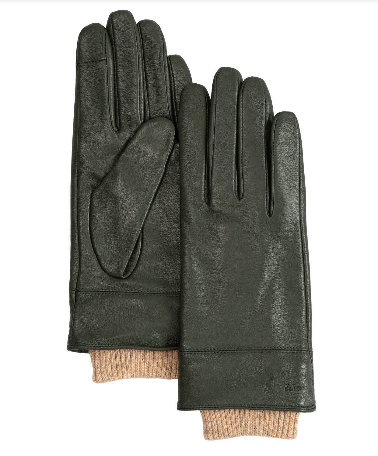 Echo - Rib Cuff Leather Glove - Unisex