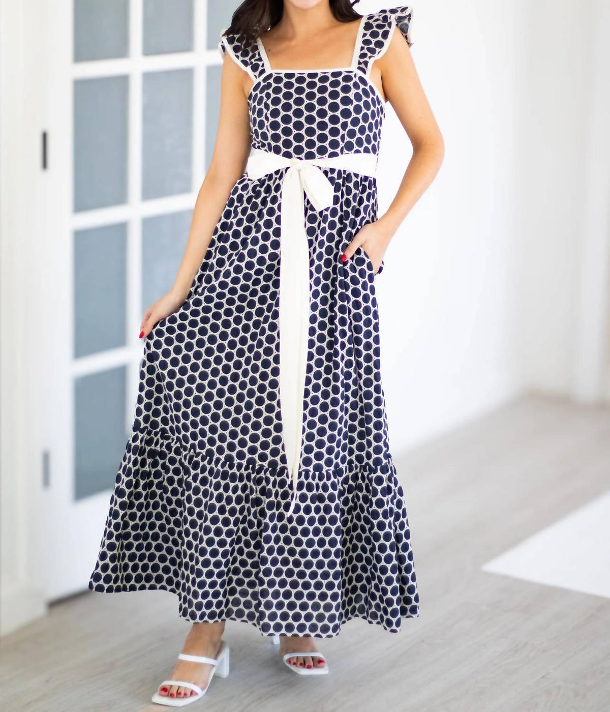 Sincerely Ours - Marine Dot Maxi Dress