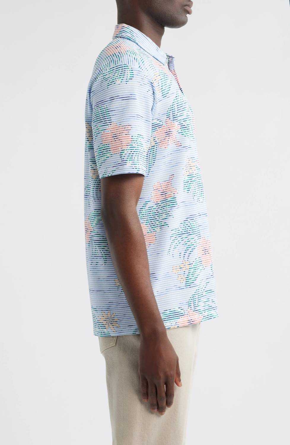 TOMMY BAHAMA Costa Wave Isle Camo Polo Shirt in big sky blue - men's shirt - alternate view