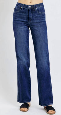 Judy Blue - Women's Dahlia Fid Rise Tummy Control Classic Straight Jeans