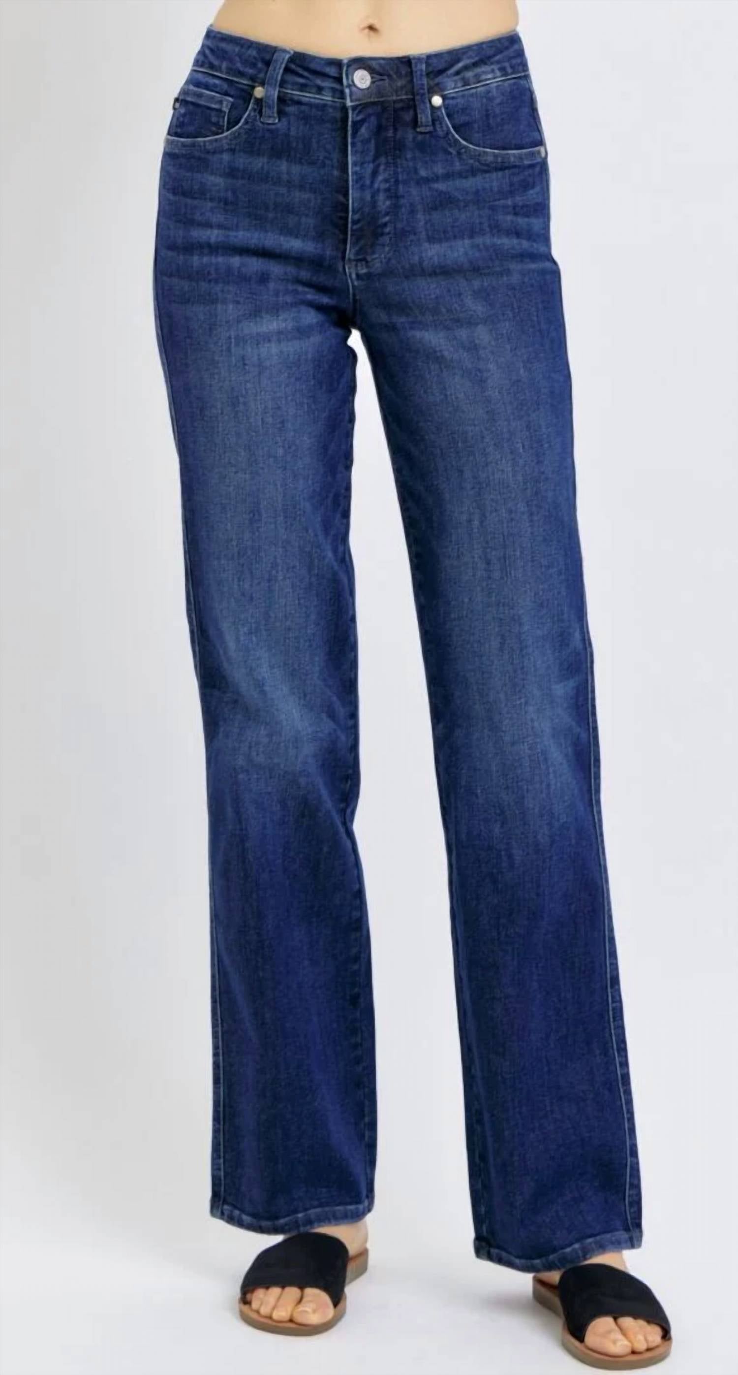 Judy Blue - Women's Dahlia Fid Rise Tummy Control Classic Straight Jeans