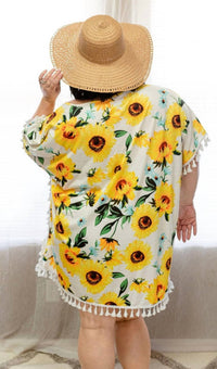 Shirley Stone - Sunflower Fringe Caftan Top