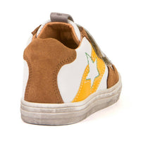 Froddo Girls Double Velcro Sneakers in white yellow - kids' sneaker - detail view