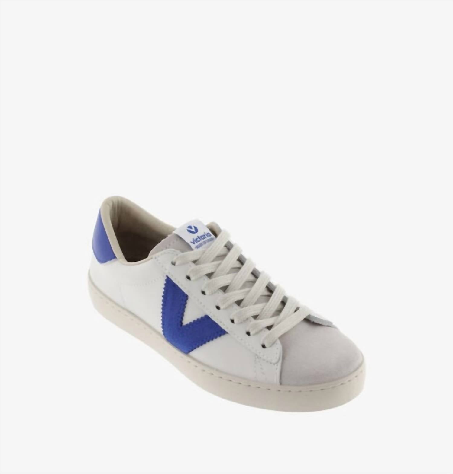 VICTORIA Women's Berlin Piel & Serraj Sneaker in royal - women's sneaker - detail view