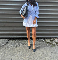 Blue Blush - Schooled Bubble Mini Skirt