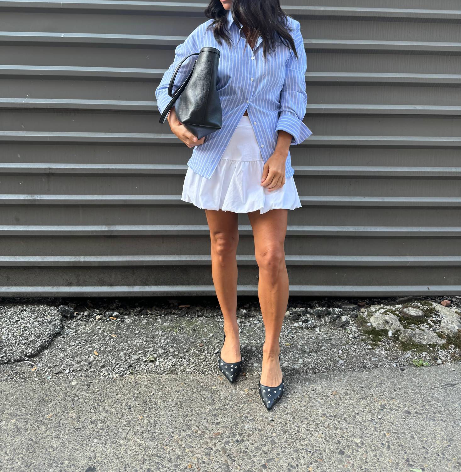Blue Blush - Schooled Bubble Mini Skirt