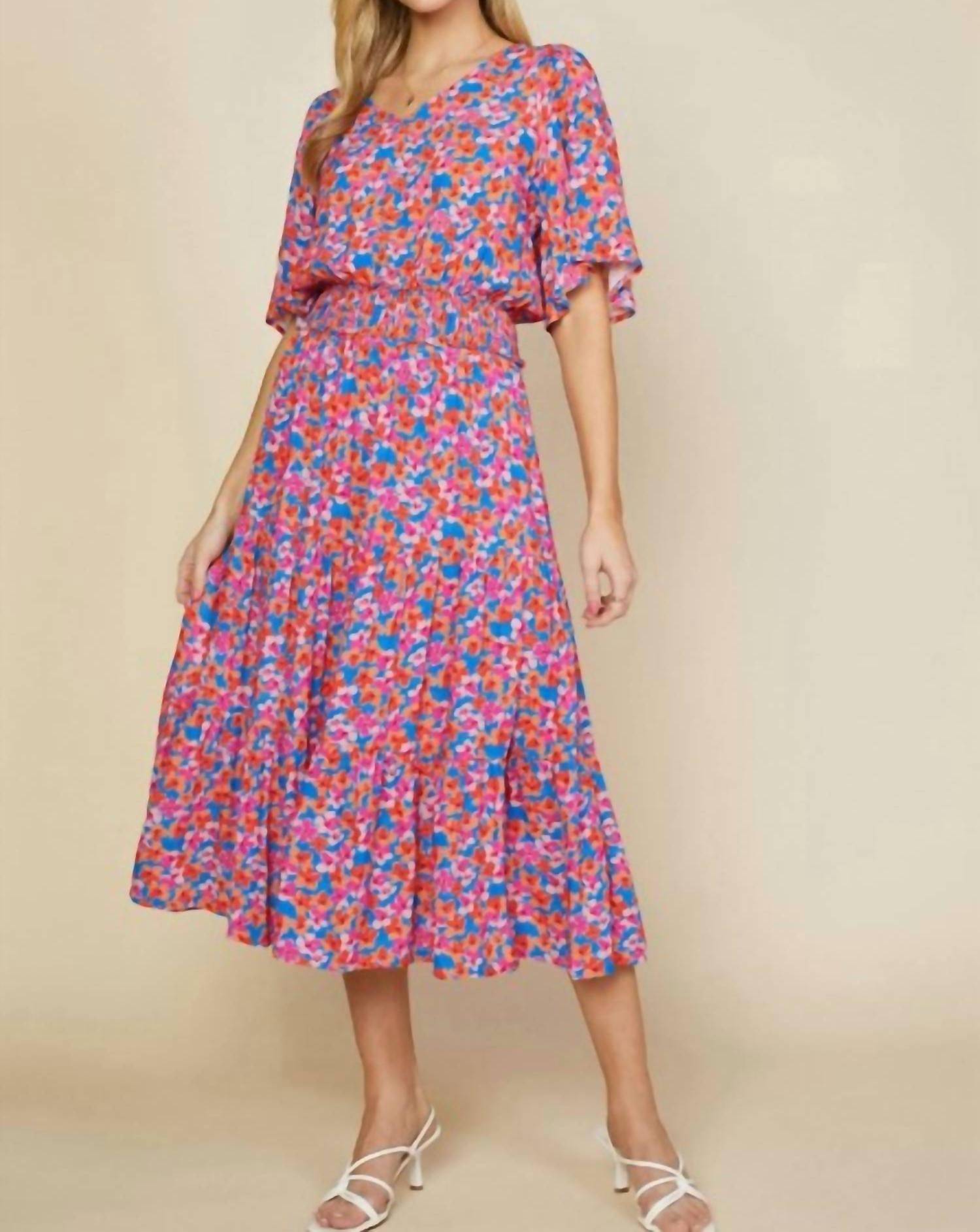 Skies Are Blue - Floral Skirt - Plus