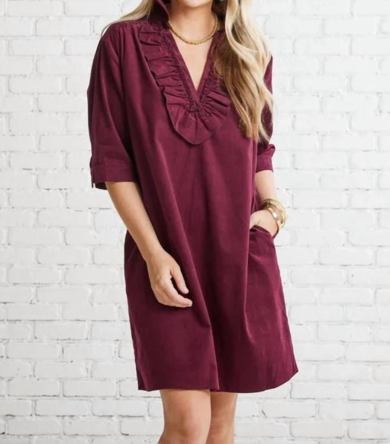 Caryn Lawn - Women's Maya Dress With Ruffle