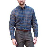 Tom Beckbe DIXON BRUSHED COTTON SHIRT in blue grass - men's shirt