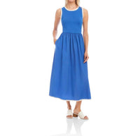 Karen Kane - Sleeveless Edge Stitch Contrast Midi Dress - Petite