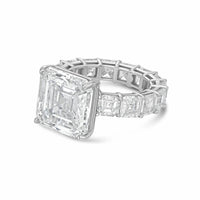 Diana M Jewels - Women's Asscher Lab-Grown Diamond Engagement Ring (20.00 Ct) - Signature