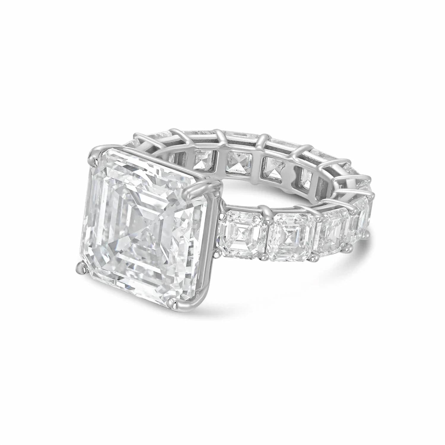 Diana M Jewels - Women's Asscher Lab-Grown Diamond Engagement Ring (20.00 Ct) - Signature