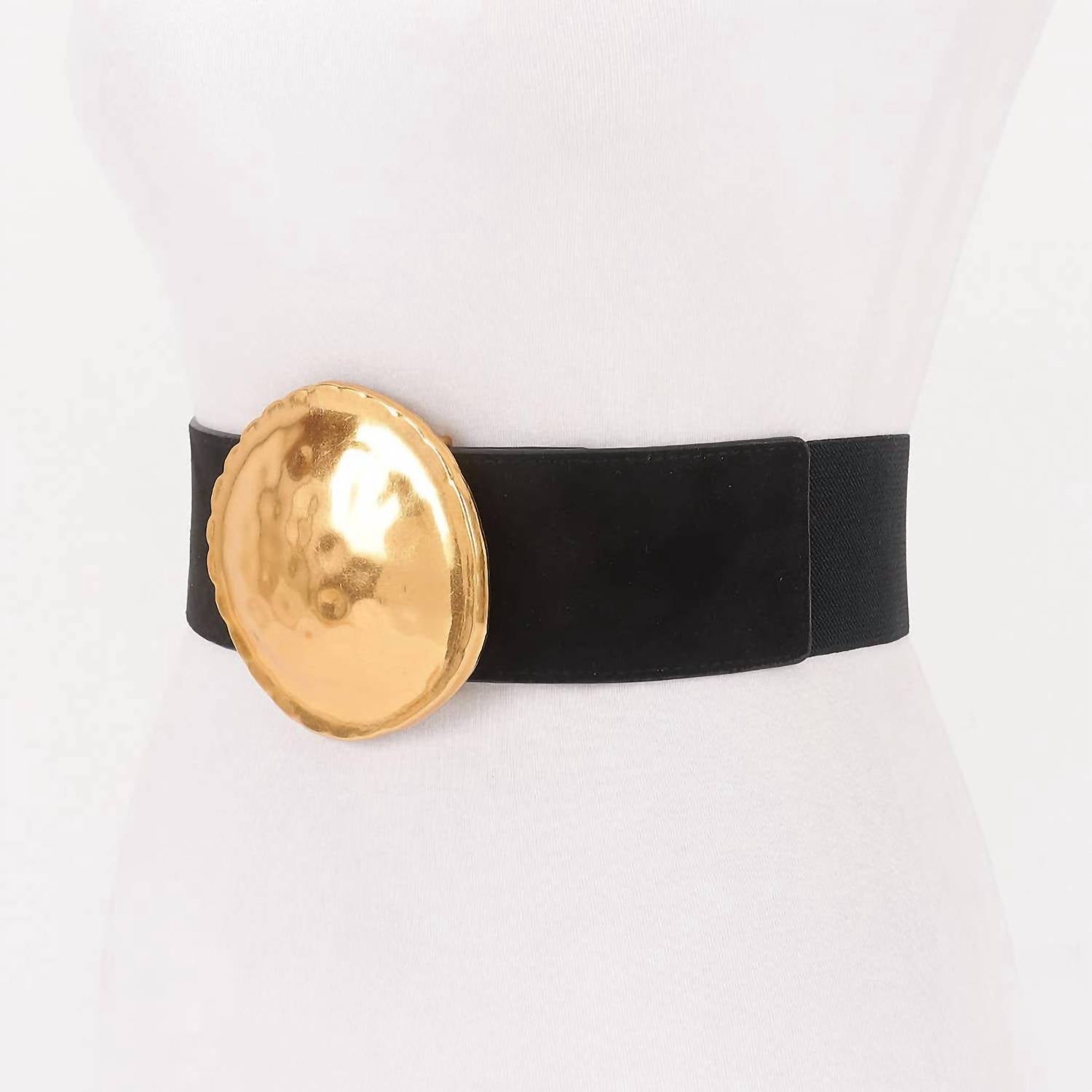 3Am By H&D Accessories - Women's Round Buckle Elastic Belt