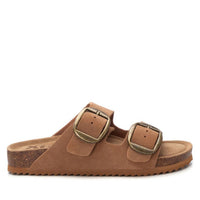 Xti Women's Buckle Suede Sandal in camel - women's sandal
