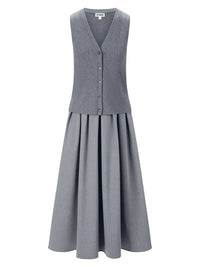 Staud - Madeline Mixed Media Midi Dress