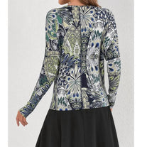 Miss Finch Nyc - Verdant Mirage Knit T-Shirt Top