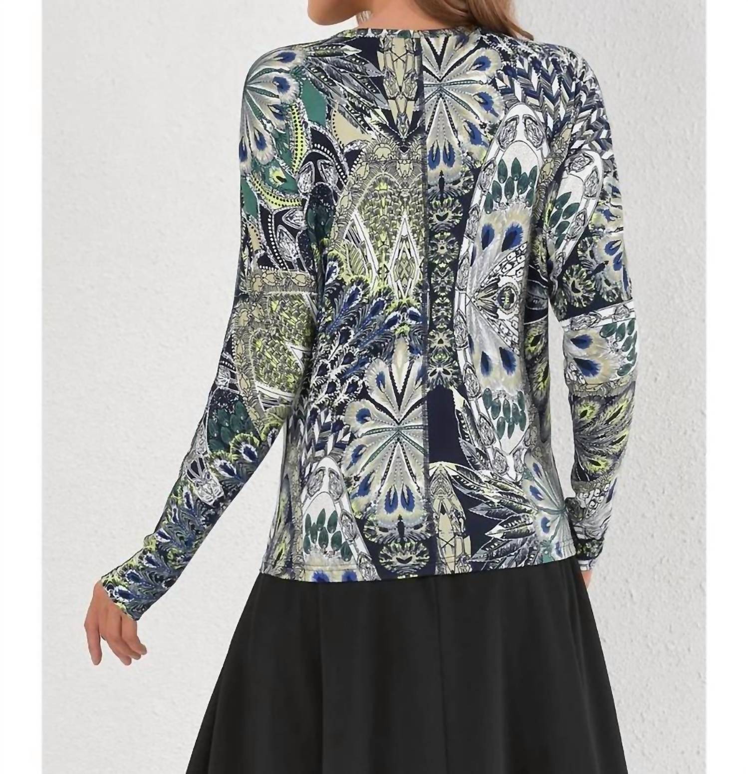Miss Finch Nyc - Verdant Mirage Knit T-Shirt Top