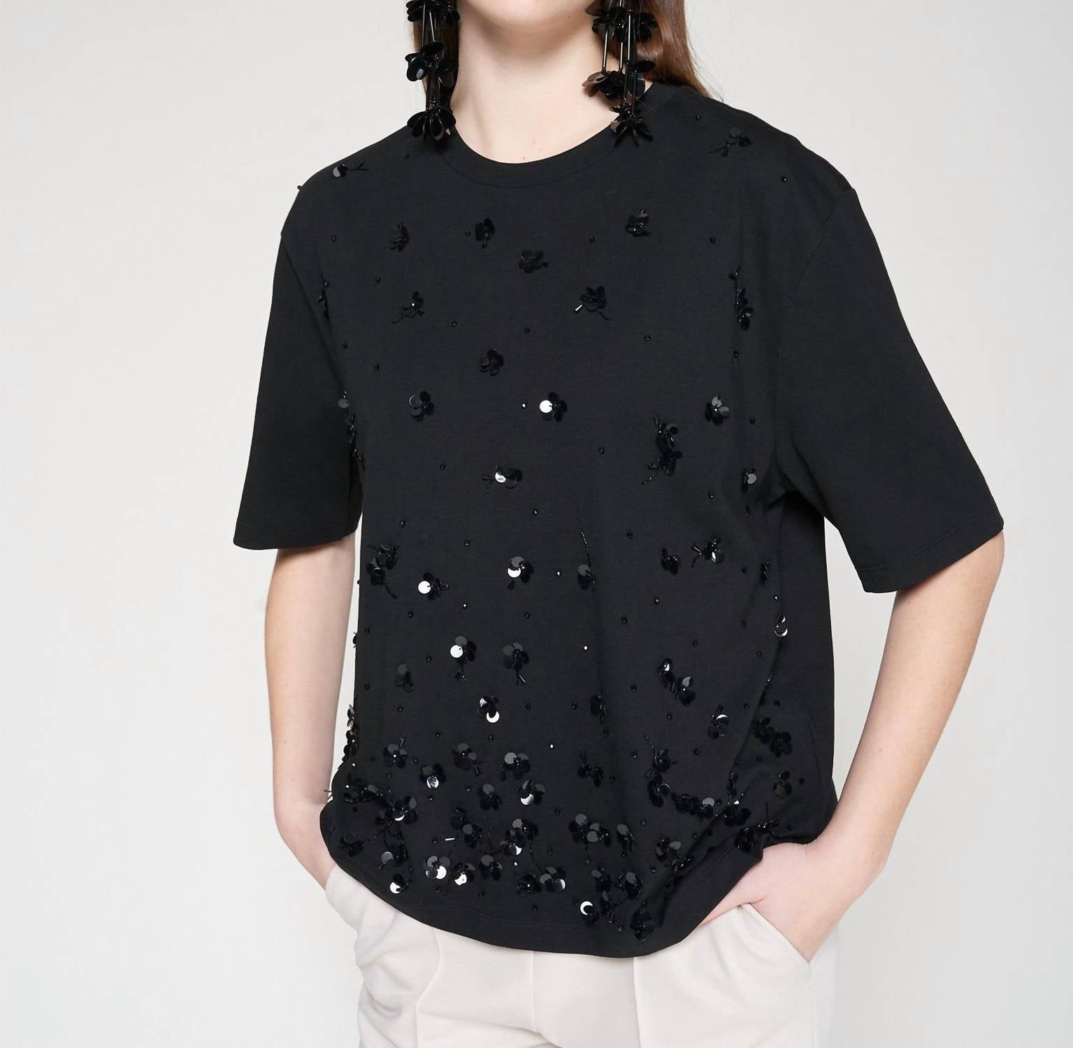 Vilagallo - Floral Sequins T-shirt