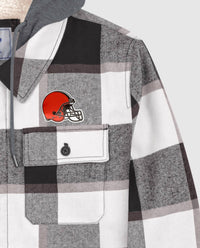 Starter - Men's Cleveland Browns Sherpa Lined Plaid Jacket
