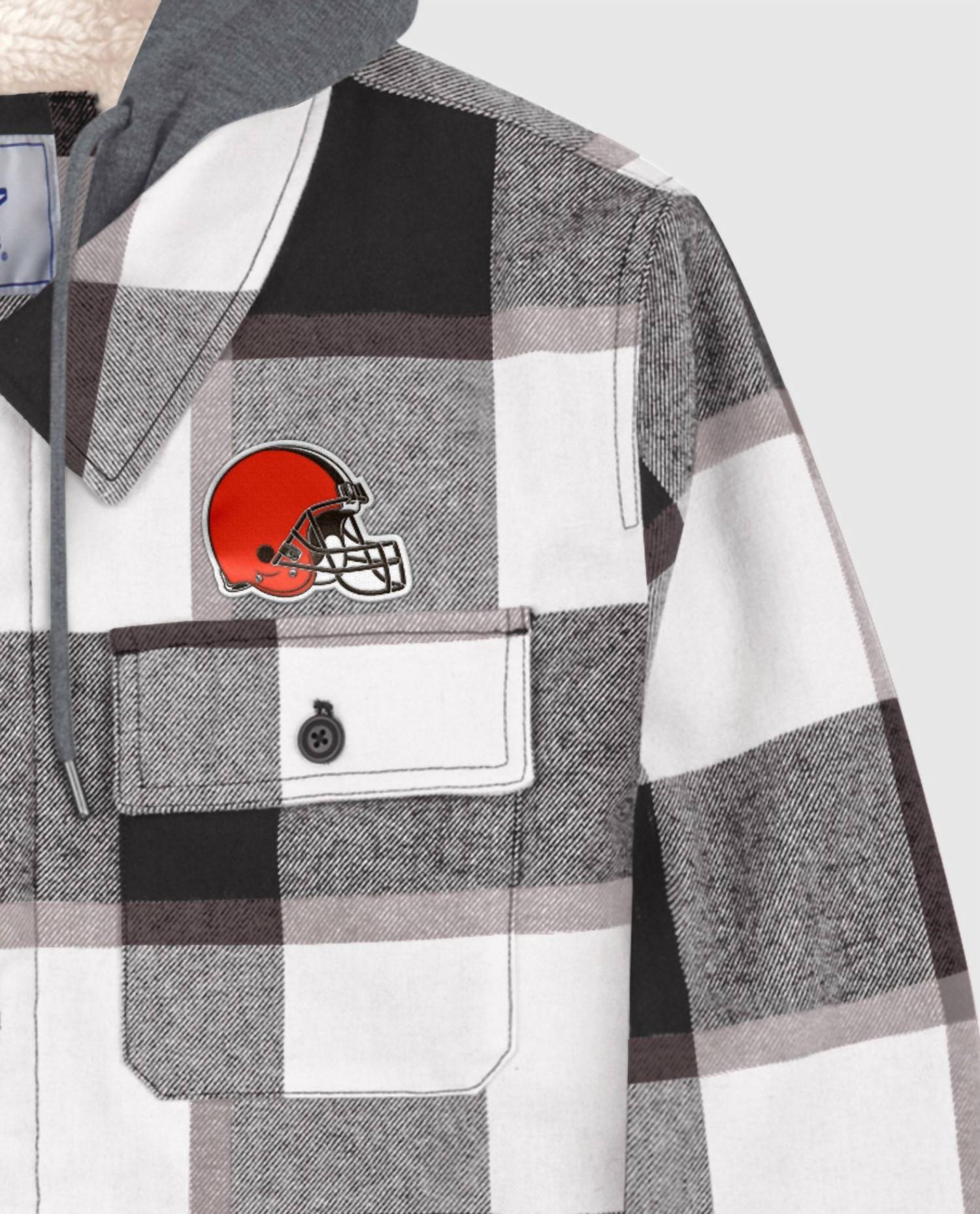 Starter - Men's Cleveland Browns Sherpa Lined Plaid Jacket