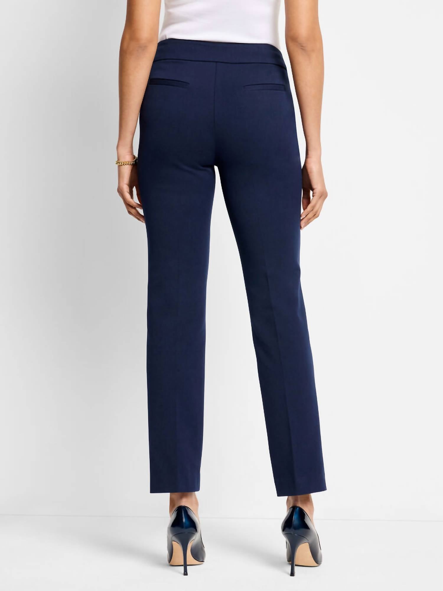 Nic + Zoe - Copley Straight Cotton Bi-stretch Extended Tab Pant