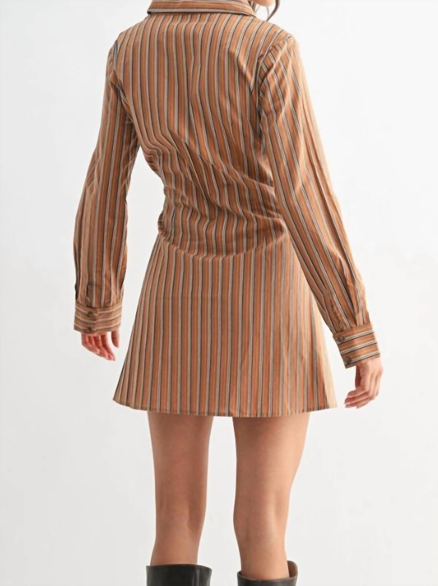 Mint Exclusives - Leanne Striped Collared Shirt Dress